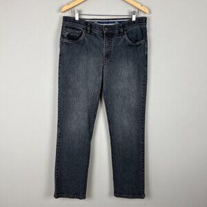 HILTL Jeans 35 x30 Charcoal Gray Denim Cotton Stretch‎ Dude Straight Leg